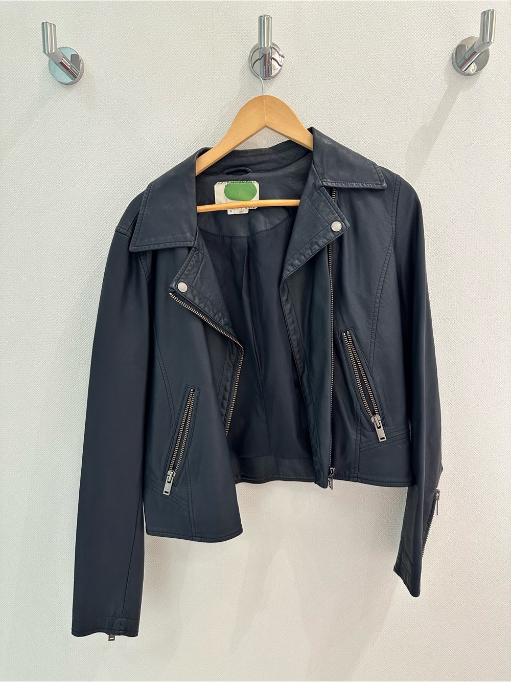Blue Women's Moto Jacket - , Classic Biker Style